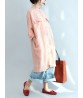 Plus Size Causal Cotton Crew Neck Half Sleeves Shirt Dress with Pockets