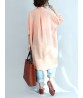 Plus Size Causal Cotton Crew Neck Half Sleeves Shirt Dress with Pockets