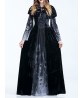 Halloween Women Costume Vampire Cosplay Hooded Party Maxi Dress