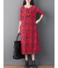 Women Casual Floral Print Long Sleeve Loose Dress