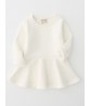 Girls Velvet Cotton Pure Color Lotus Leaf Edge Long Sleeve Kids Dress