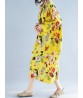 Plus Size Floral O-Neck Long Sleeve Loose Dress With Pockets