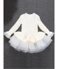 Thick Warm Winter Christmas Wedding Party Knitted Patchwork Lace Girls Children Dress