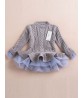 Thick Warm Winter Christmas Wedding Party Knitted Patchwork Lace Girls Children Dress