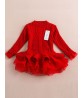 Thick Warm Winter Christmas Wedding Party Knitted Patchwork Lace Girls Children Dress