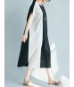 Plus Size Women Casual Two-tone Patchwork Loose A-line Dress