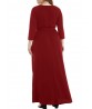 Plus Size V-Neck Pleated Hem Long Sleeve Long Dress