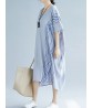 Women Modern Oversized Patchwork Line Half Sleeves Loose Dress