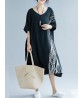 Women Modern Oversized Patchwork Line Half Sleeves Loose Dress