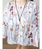 Vintage Women Floral Print Short Sleeve O-Neck Dress