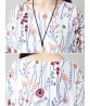 Vintage Women Floral Print Short Sleeve O-Neck Dress