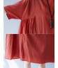 Women Casual Solid Color Batwing Sleeves Loose Dress