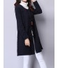 Vintage Solid Open Stitch Long Sleeve Loose Women Coat