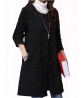 Vintage Solid Open Stitch Long Sleeve Loose Women Coat