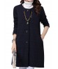 Vintage Solid Open Stitch Long Sleeve Loose Women Coat