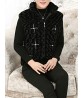 Vintage Women Flower Stand Collar Thick Warm Vest Zipper Coat