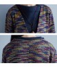 Vintage Patchwork Pocket Long Sleeve Winter Knitted Loose Sweater Coat