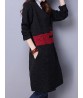 Vintage Button Patchwork Long Sleeve Chinese Style Loose Coat