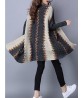 Ethnic Printing Long Sleeve Knitted Loose Sweater Women Coat