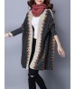 Ethnic Printing Long Sleeve Knitted Loose Sweater Women Coat