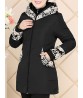 Casual Hooded Patchwork Printing Cotton-Padded Thick Warm Coat