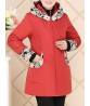 Casual Hooded Patchwork Printing Cotton-Padded Thick Warm Coat