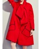 Elegant Women Pure Color Scarves Collar Long Sleeve Coat