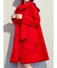 Elegant Women Pure Color Scarves Collar Long Sleeve Coat