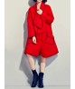 Elegant Women Pure Color Scarves Collar Long Sleeve Coat