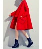 Elegant Women Pure Color Scarves Collar Long Sleeve Coat