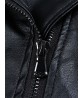 Fashion Elegant Women Fake Two-piece Hooded Leather Jacket