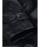 Fashion Elegant Women Fake Two-piece Hooded Leather Jacket