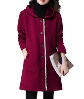 Casual Women Loose Hooded...