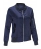 Casual Satin Zip Bomber Women  Jacket With Pockets