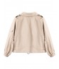 Casual Solid Turn-Down Long Sleeve Loose Short Women Jacket