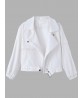 Casual Solid Turn-Down Long Sleeve Loose Short Women Jacket