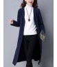 Winter Vintage Long Sleeve Knitted Women Long Sweater Coat