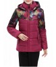 Vintage Hooded Patchwork Printing Women Thick Coat