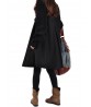 Gracila Women Woolen Patchwork Single Breasted Long Sleeve Loose Coat