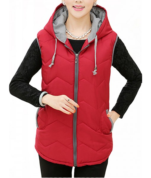 Vintage Middle Aged Women Hooded Thick ...