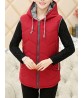 Vintage Middle Aged Women Hooded Thick Vest Coat