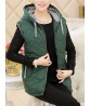 Vintage Middle Aged Women Hooded Thick Vest Coat