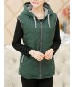 Vintage Middle Aged Women Hooded Thick Vest Coat