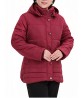 Middle Age Mother Dots Print Patchwork Hooded Padded Coat