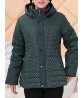 Middle Age Mother Dots Print Patchwork Hooded Padded Coat