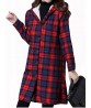 Vintage Plaid Hooded Long Sleeve Loose Thick Coat