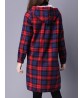 Vintage Plaid Hooded Long Sleeve Loose Thick Coat