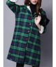 Vintage Plaid Hooded Long Sleeve Loose Thick Coat