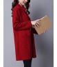 National Wind Solid Jacquard Stand Collar Long Sleeve Coat