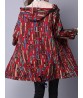 Vintage Printing Hooded Long Sleeve Loose Thick Women Coat